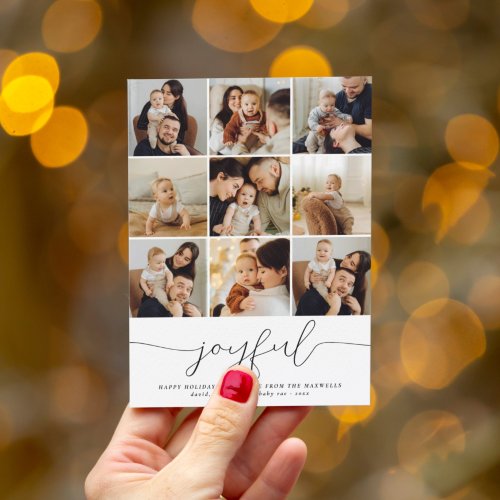 Joyful Minimalist Christmas Photo Collage Holiday