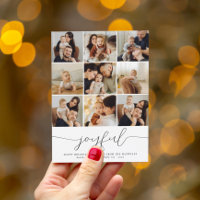 Joyful Minimalist Christmas Photo Collage Holiday