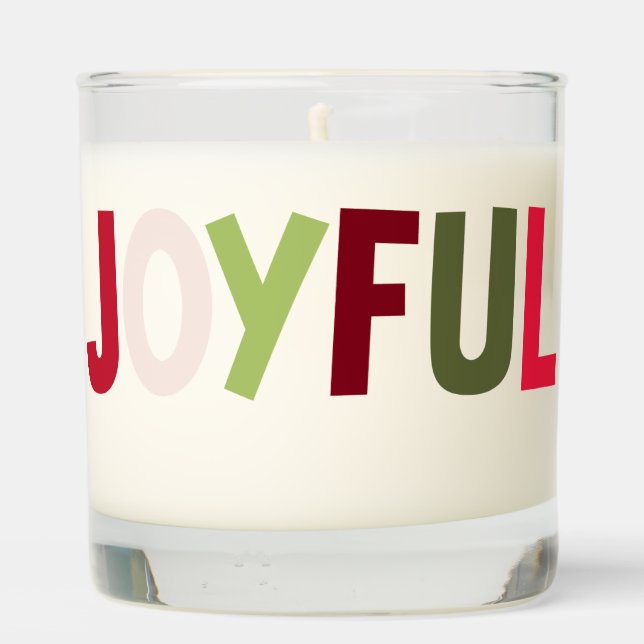 Joyful Modern Christmas Design Scented Candle (Back)