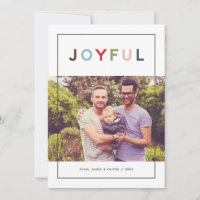 Joyful | Modern Colorful Photo Holiday Card