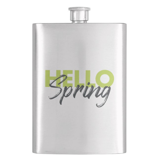 Joyful, modern, fun, vibrant design Hello Spring Flask (Front)