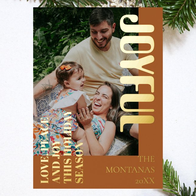 Joyful Modern Holiday Family Photo Gingerbread (Creator Uploaded)