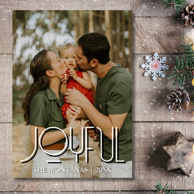 Joyful Modern Holiday Family Photo Light Gray (Creator Uploaded)