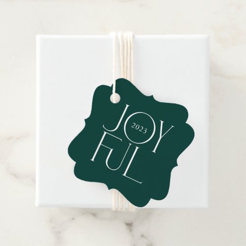 JOYFUL modern minimal elegant fine type green Favor Tags