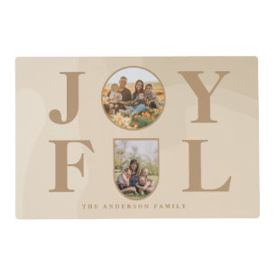 Joyful Modern Minimalist Beige Arch Two Photo Placemat