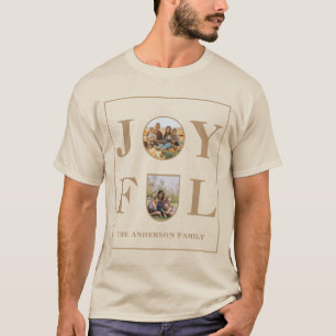 Joyful Modern Minimalist Beige Arch Two Photo T-Shirt