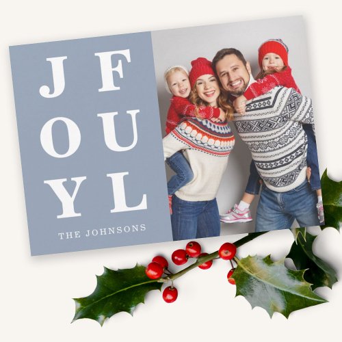 Joyful Modern Photo Christmas Holiday Card