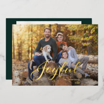 Joyful Modern Script Photo Gold