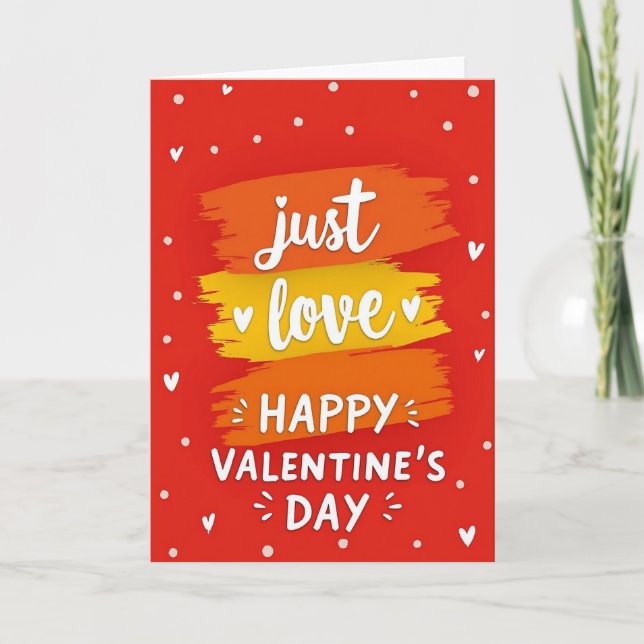 Joyful Modern Valentines Day Card (Front)