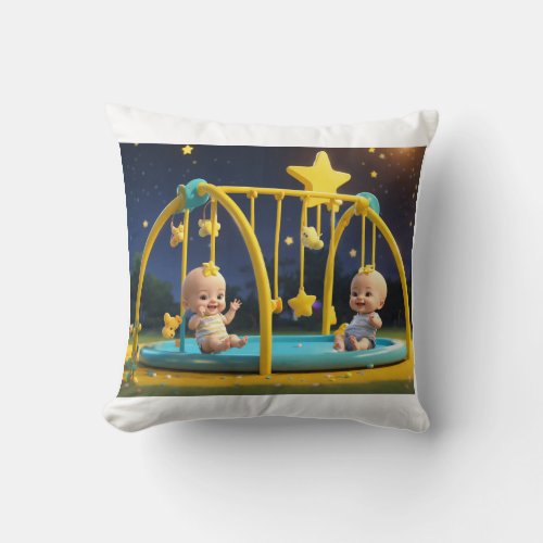 Joyful Moments Little Baby Pillows Playful Games Throw Pillow