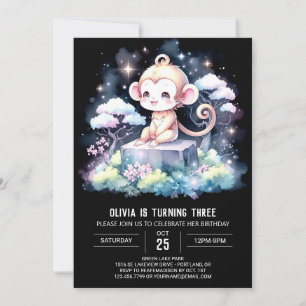 Joyful Monkey Birthday Invitation
