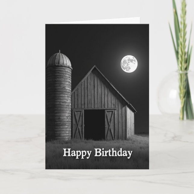 Joyful Moonlit Barn Card (Front)