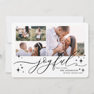 Joyful multi photo christmas card