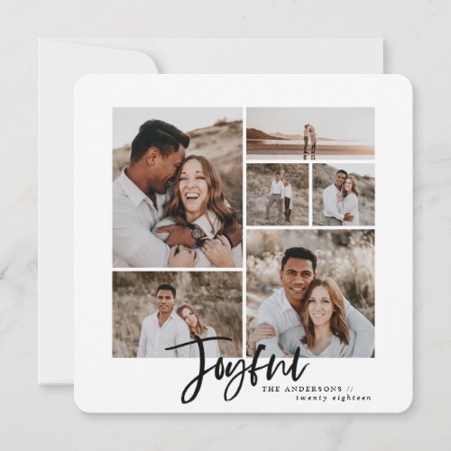 Joyful multi photo christmas card