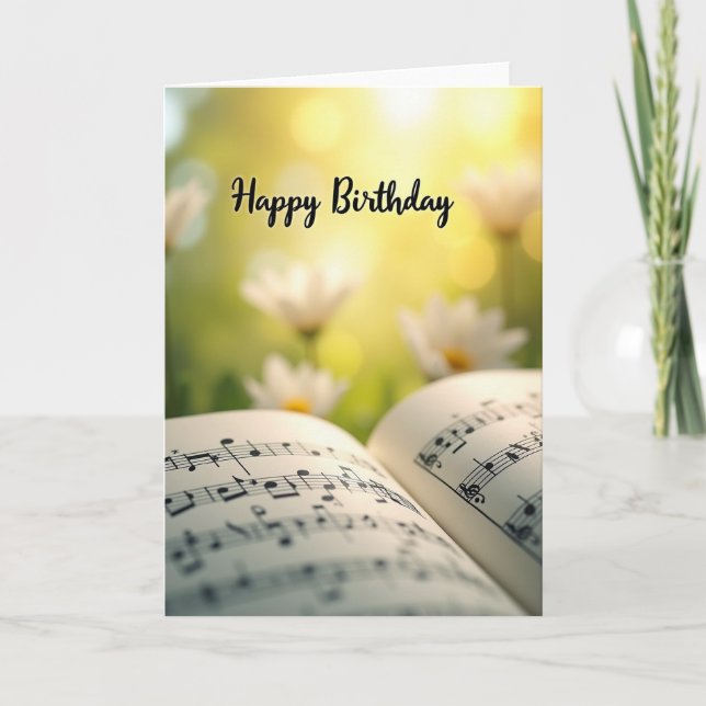 Joyful Music Notes Birthday Card (Front)