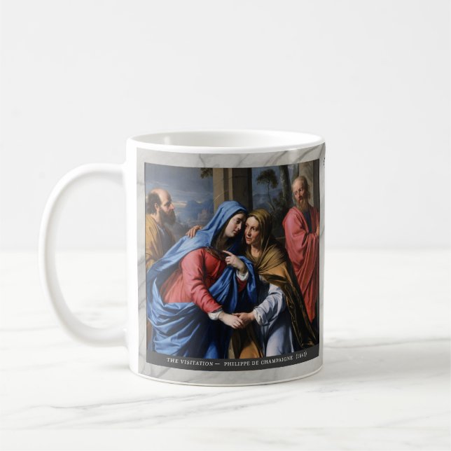 Joyful Mysteries of the Rosary Item #2: Visitation Coffee Mug (Left)