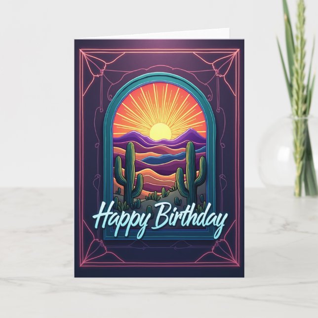 Joyful Neon Desert Card (Front)