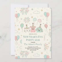 Joyful New Year’s Eve Party 2026 Invitation