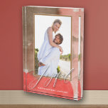 JOYFUL Newlywed Couple  Photo Block<br><div class="desc">This beautiful photo block features the word JOYFUL in a lovely white script along with any other information you want to include and your photo bordered by a beautiful watercolor print. Create a keepsake to give as gifts or for yourself.</div>