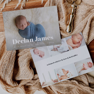 Joyful News Photo Collage Birth Announcement