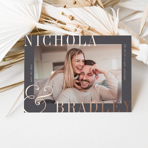 Joyful News  Photo Save the Date Foil Invitation