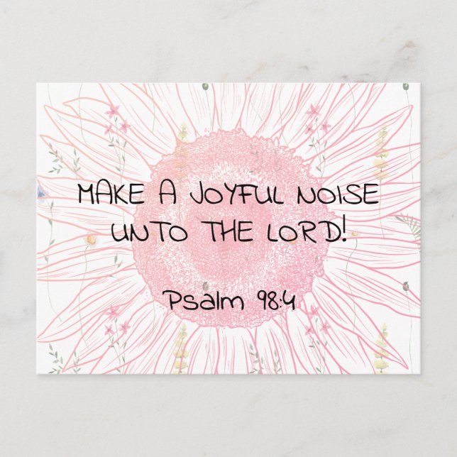  Joyful Noise 2 Psalm 98:4 Christian Scripture Postcard (Front)