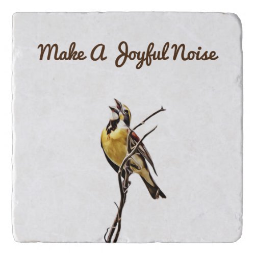 Joyful Noise Bird Singing Art Tile Trivet
