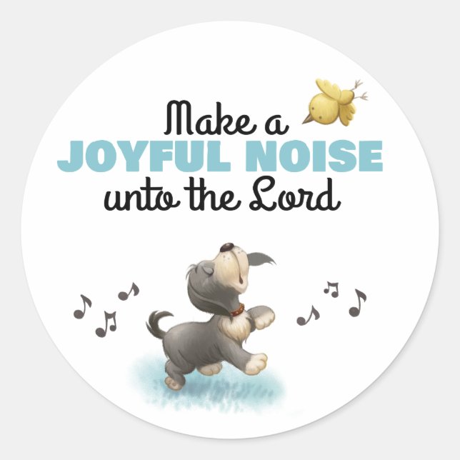 Joyful noise to the Lord kids Bible sticker (Front)