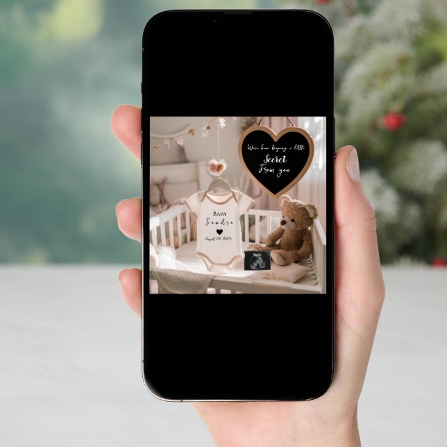 Joyful Nursery Reveal pregnancy announcement card (Front Digital)