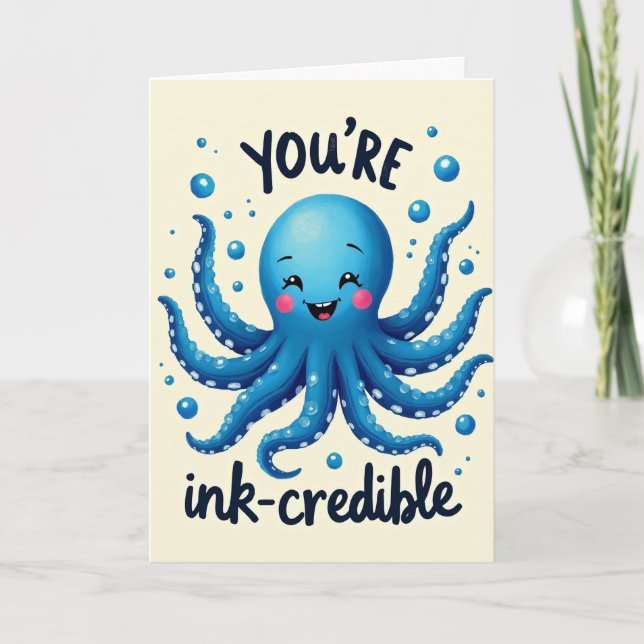 Joyful Octopus Birthday Card (Front)