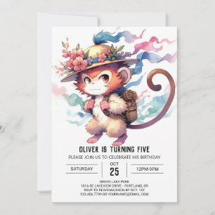 Joyful Online Monkey Birthday Invitation