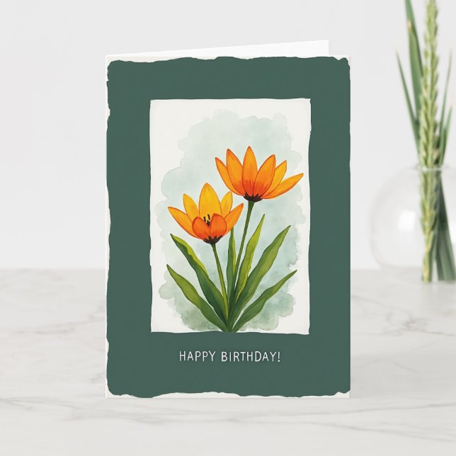Joyful Orange Blossom Card (Front)