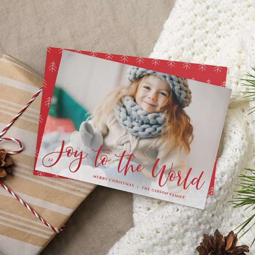 Joyful Overlay Holiday Photo Card  Scarlet