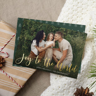 Joyful Overlay Photo Foil Holiday Card