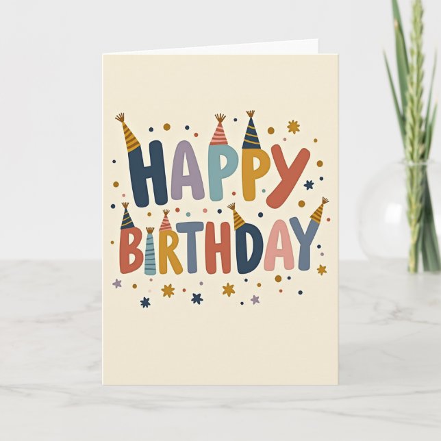 Joyful Painted Birthday Card (Front)