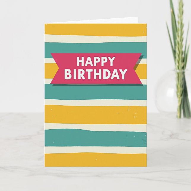 Joyful Painterly Stripes Card (Front)