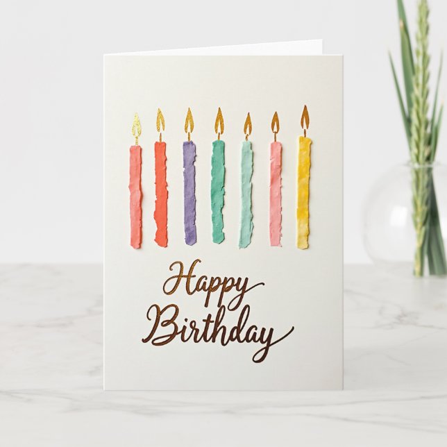 Joyful Pastel Candle Card (Front)