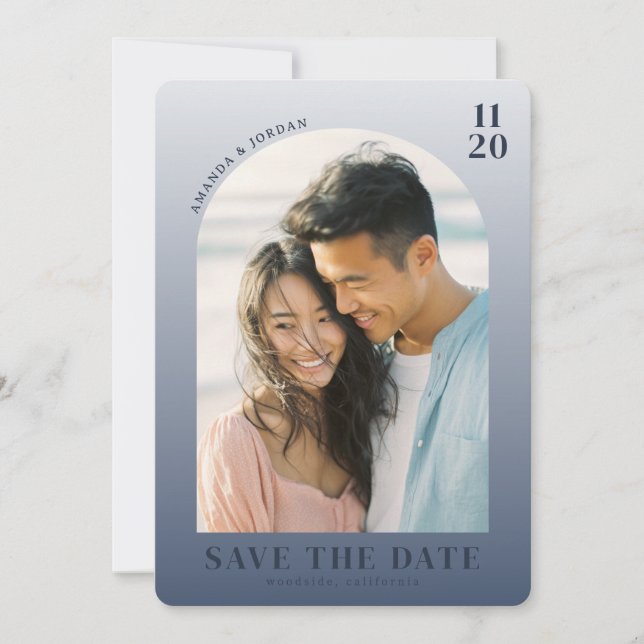 Joyful Pastel Romantic Photo Save The Date (Front)