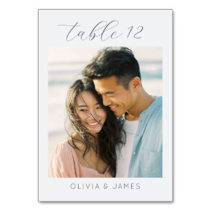 Joyful Pastel Romantic Photo Table Number