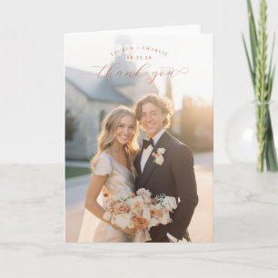 Joyful Pastel Romantic Photo Thank You Card