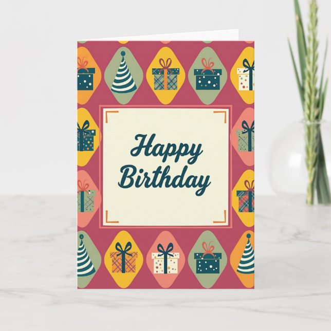 Joyful Pattern Birthday Card (Front)