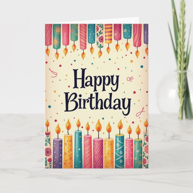 Joyful Patterned Birthday Card (Front)