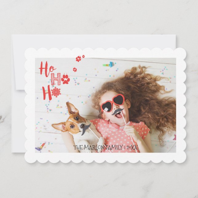 Joyful Paws Holiday Pet Photo Card (Front)