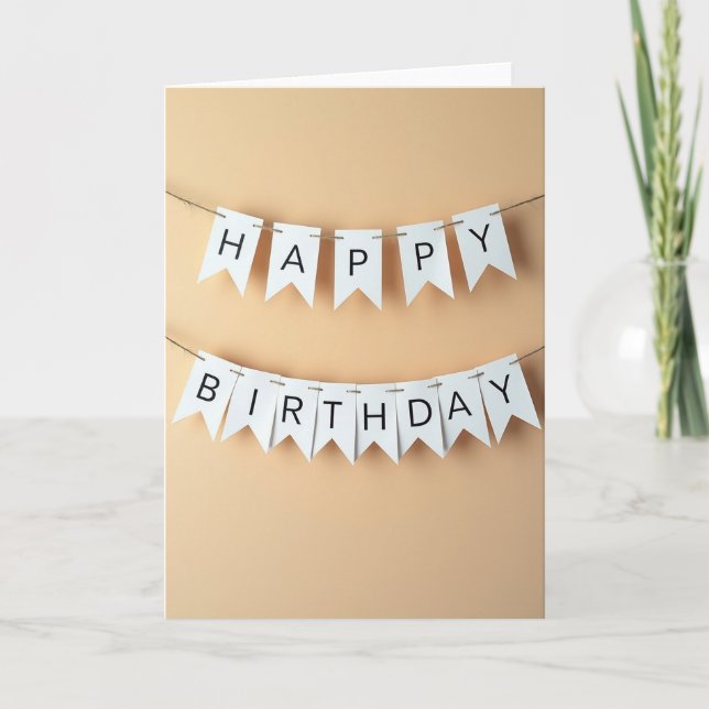 Joyful Pennant Birthday Card (Front)