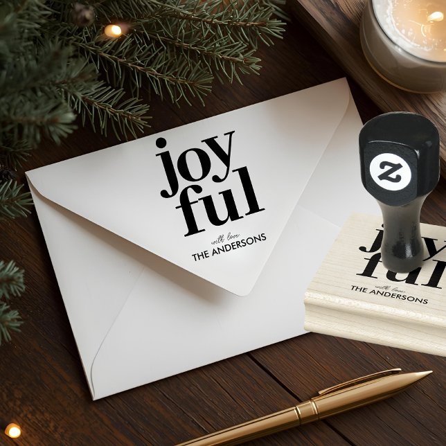 Joyful Personalized Christmas Rubber Stamp (Creator Uploaded)