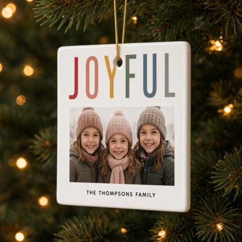 JOYFUL Personalized Family Photo Colorful Modern Ceramic Ornament