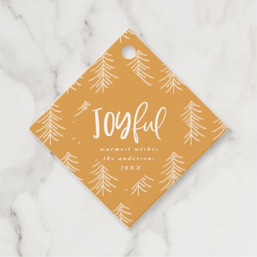 Joyful photo and Christmas tree holiday favor Favor Tags