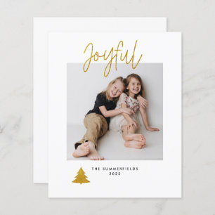 Joyful Photo Christmas Holiday Glitter Card