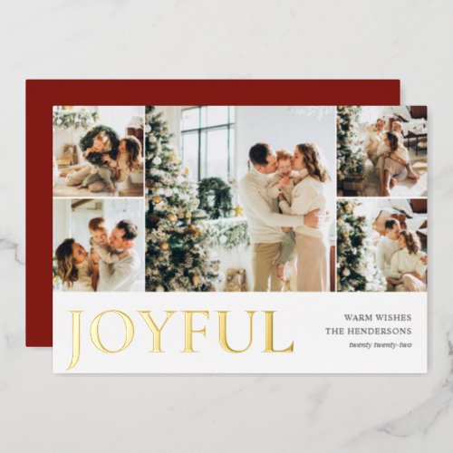 Joyful Photo Simple Foil Holiday Card