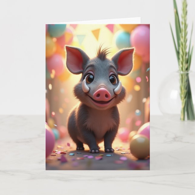 Joyful Piglet Art Card (Front)